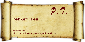 Pekker Tea névjegykártya